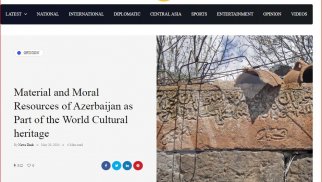 ABŞ və Pakistan medisında Qərbi Azərbaycanın maddi-mənəvi sərvətləri haqqında məqalə dərc edilib