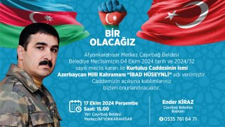 Türkiyənin daha bir şəhərində İbad Hüseynlinin adına küçənin açılışı olacaq